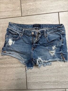 Aeropostale Distressed Denim Jean Shorts - Blue